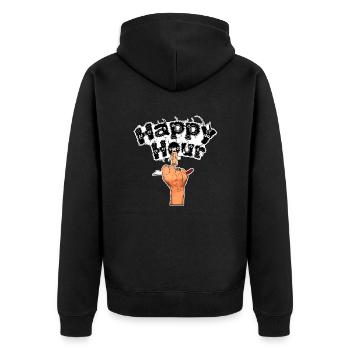 Happy hour fille au tire-bouchon - Veste à capuche bio Premium Unisexe - noir - Dos - Nico (187cm)