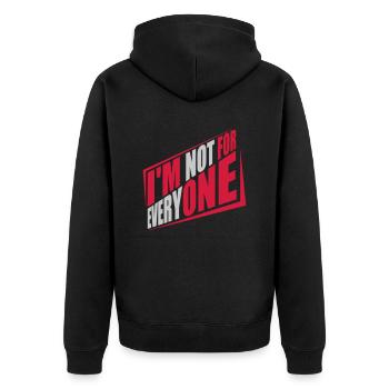 Im not for everyone - Unisex Premium Bio Zip Hoodie - Schwarz - Hinten - Nico (187cm)