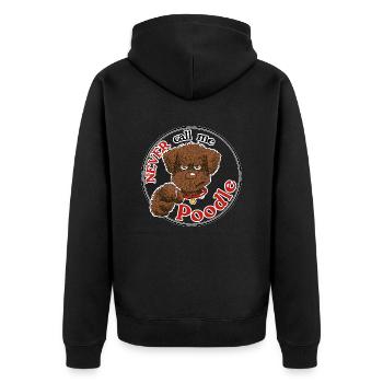 Poodle1 3 - Unisex Premium Bio Zip Hoodie - Schwarz - Hinten - Nico (187cm)