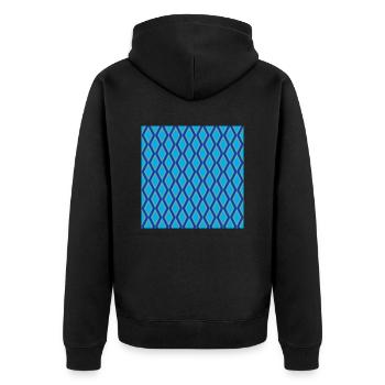 diamond pattern - Unisex Premium Organic Zip Hoodie - black - Back - Nico (187cm)