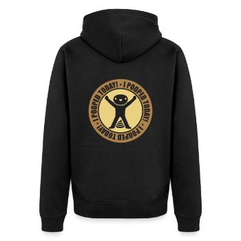 I pooped today quote - Unisex Premium Organic Zip Hoodie - black - Back - Nico (187cm)