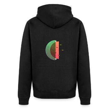 Abstract Summer Melon Pattern Variante 3 - Veste à capuche bio Premium Unisexe - noir - Dos - Nico (187cm)
