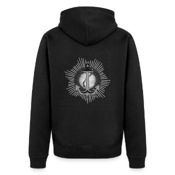 Anchor - Unisex Premium Organic Zip Hoodie - black - Back - Nico (187cm)