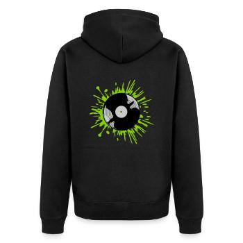 Color blobs vinyl record drops - Unisex Premium Organic Zip Hoodie - black - Back - Nico (187cm)