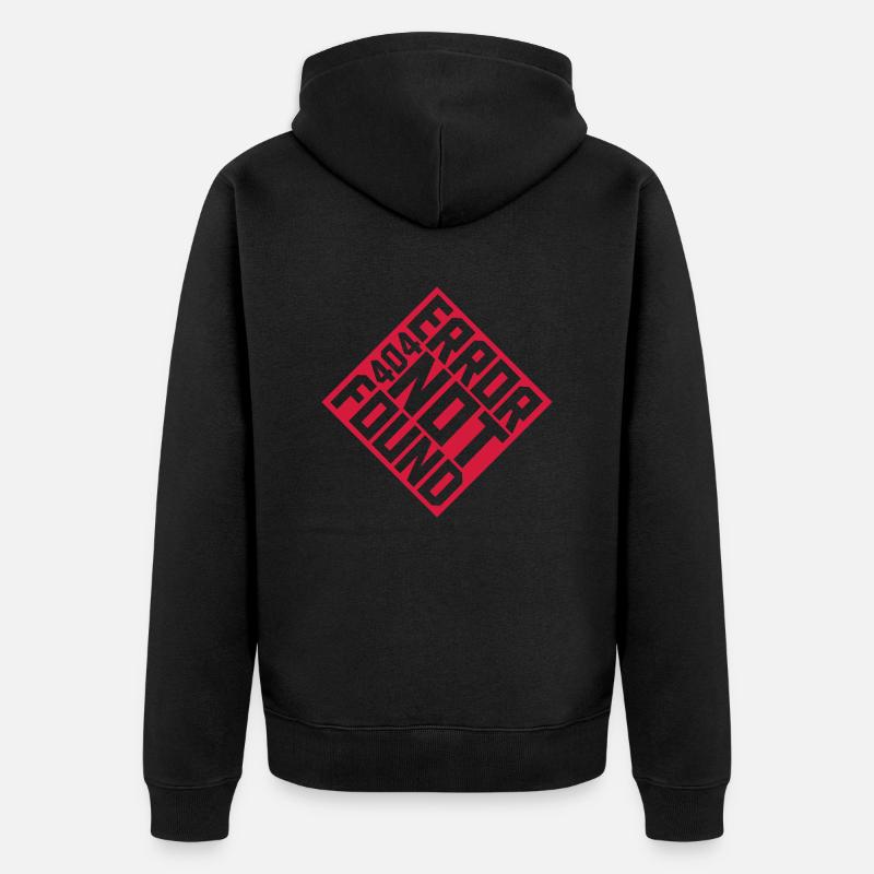 Error 404 not found - Unisex Premium Bio Zip Hoodie - Schwarz