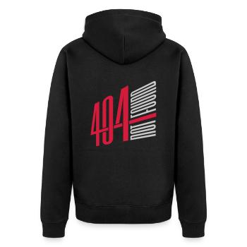Verbindung 404 not found - Unisex Premium Bio Zip Hoodie - Schwarz - Hinten - Nico (187cm)