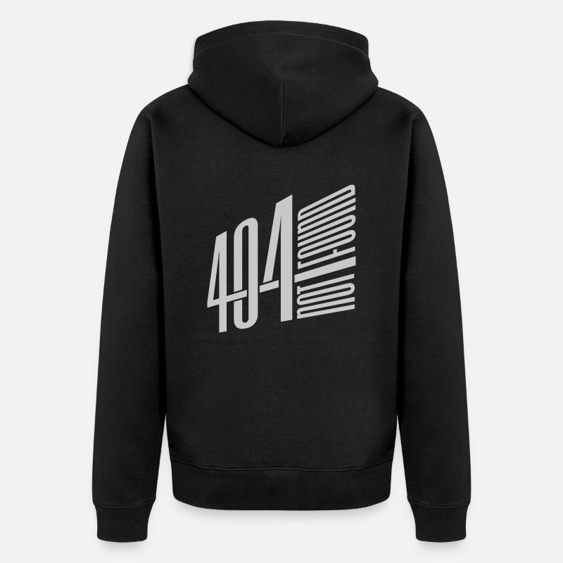 Error 404 not found - Unisex Premium Organic Zip Hoodie - black