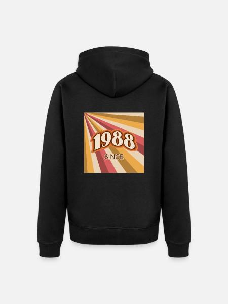 Since 1988 retro logo - Unisex Premium Organic Zip Hoodie - black