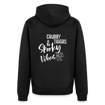 Cuisses potelées et vibrations effrayantes - Veste à capuche bio Premium Unisexe - noir - Dos - Nico (187cm)