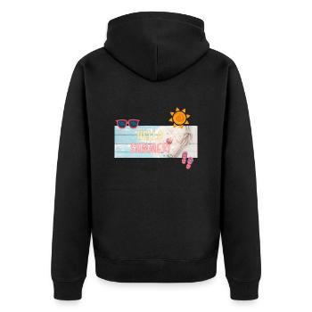 hello summer, Bonjour l'été - Veste à capuche bio Premium Unisexe - noir - Dos - Nico (187cm)
