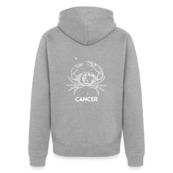 Cancer Constellation - Veste à capuche bio Premium Unisexe - gris chiné - Dos - Nico (187cm)