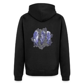 Pen - Unisex Premium Organic Zip Hoodie - black - Back - Nico (187cm)