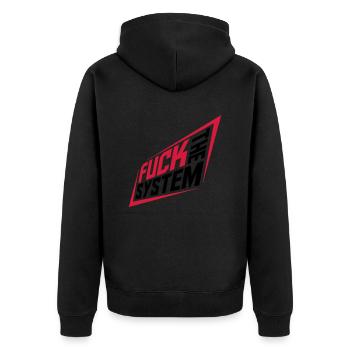Fuck la révolution du système - Veste à capuche bio Premium Unisexe - noir - Dos - Nico (187cm)