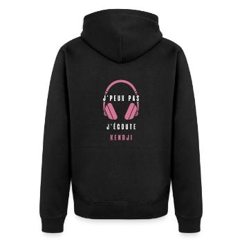 J'peux pas j'écoute Kendji | Musique Kendji Girac - Veste à capuche bio Premium Unisexe - noir - Dos - Nico (187cm)
