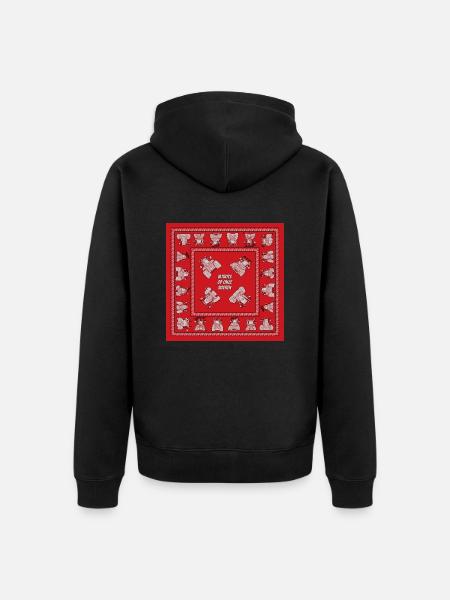 1110 TrotsOpOnzeBoeren met rood - Uniseks Premium bio ziphoodie - zwart