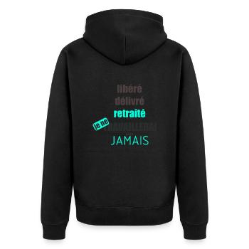 libéré délivré retraité - Veste à capuche bio Premium Unisexe - noir - Dos - Nico (187cm)
