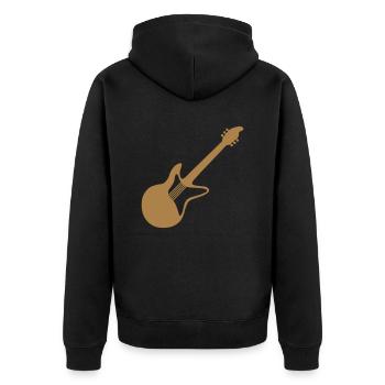 Cool Elektrogitarre Gitarrist Gitarre - Unisex Premium Bio Zip Hoodie - Schwarz - Hinten - Nico (187cm)