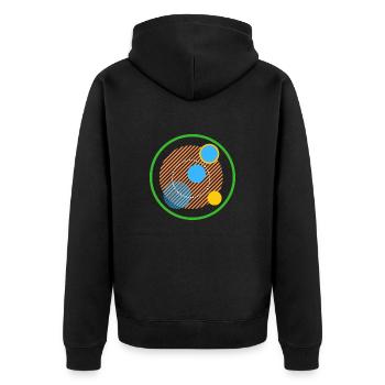 cercles planètes abstrait formes - Veste à capuche bio Premium Unisexe - noir - Dos - Nico (187cm)
