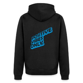 Motivation Positive Vibes Only - Unisex Premium Organic Zip Hoodie - black - Back - Nico (187cm)