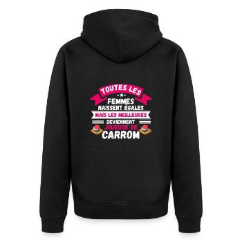 les meilleures deviennent joueuse de carrom - Veste à capuche bio Premium Unisexe - noir - Dos - Nico (187cm)