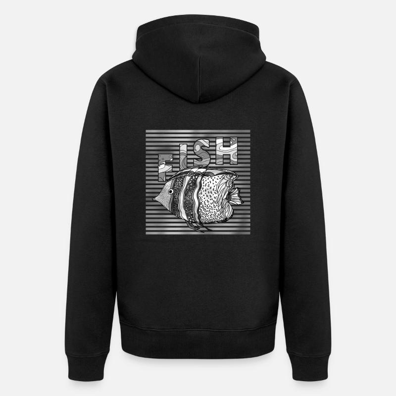 Fisch - Unisex Premium Bio Zip Hoodie - Schwarz