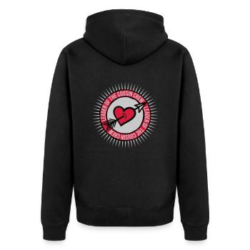 Leader Cousin Crew Team - Veste à capuche bio Premium Unisexe - noir - Dos - Nico (187cm)
