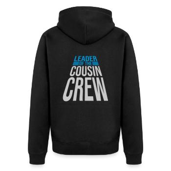 Leader Cousin Crew Team - Unisex Premium Organic Zip Hoodie - black - Back - Nico (187cm)