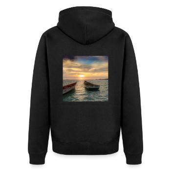 coucher de soleil exotique - Veste à capuche bio Premium Unisexe - noir - Dos - Nico (187cm)