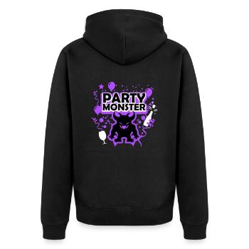 Monstre de fête violet - Veste à capuche bio Premium Unisexe - noir - Dos - Nico (187cm)