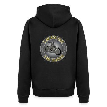 I'm not old I'm a Classic - Unisex Premium Organic Zip Hoodie - black - Back - Nico (187cm)