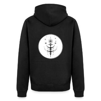 Mystic Collection ~ black tatoo ~ n°9 - Unisex Premium Organic Zip Hoodie - black - Back - Nico (187cm)