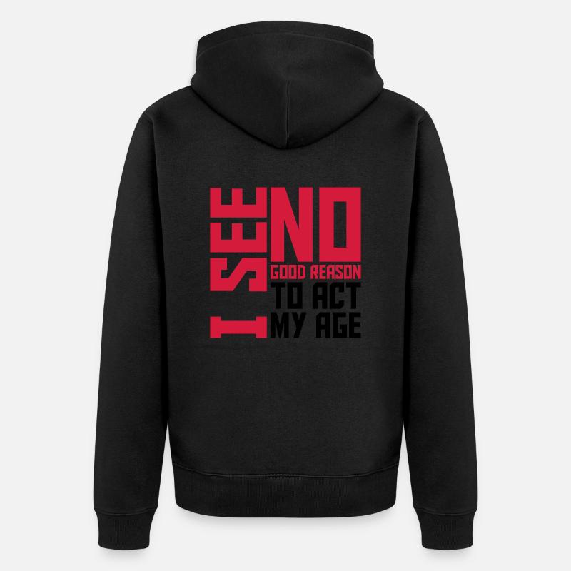 pour agir à mon âge - Veste à capuche bio Premium Unisexe - noir