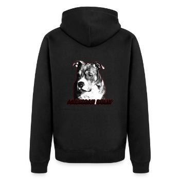 American Bully Pocket - Unisex Premium Organic Zip Hoodie - black - Back - Nico (187cm)