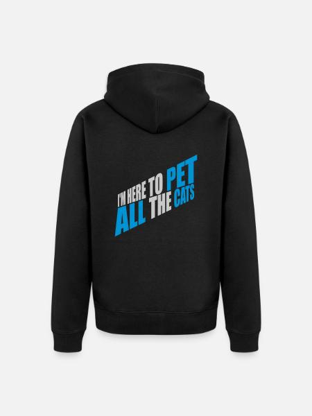 Pet All The Cats - Unisex Premium Organic Zip Hoodie - black