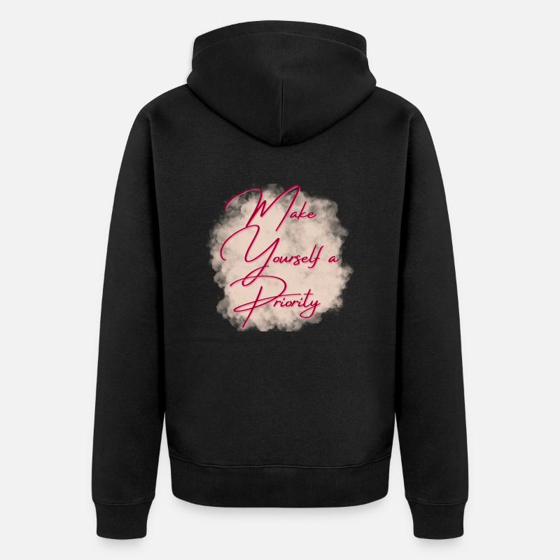 Make yourslef a priority - Unisex Premium Organic Zip Hoodie - black