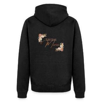 team de la Mariée evjf t-shirt assorti floral - Veste à capuche bio Premium Unisexe - noir - Dos - Nico (187cm)