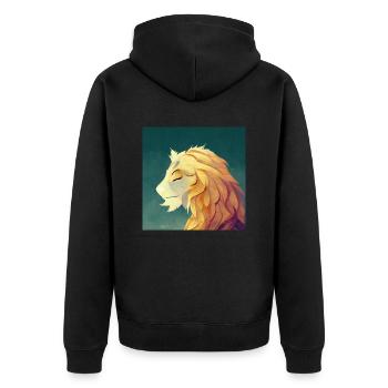 Tête de lion - Veste à capuche bio Premium Unisexe - noir - Dos - Nico (187cm)