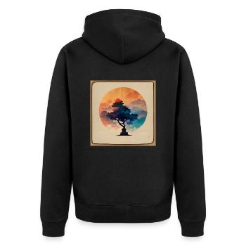 l'arbre d'aquarelle - Veste à capuche bio Premium Unisexe - noir - Dos - Nico (187cm)