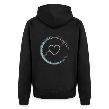 Rythme du coeur - Veste à capuche bio Premium Unisexe - noir - Dos - Nico (187cm)