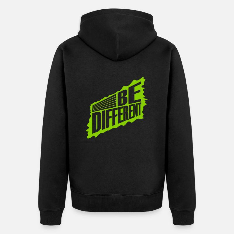 Be different Logo Design - Unisex Premium Bio Zip Hoodie - Schwarz