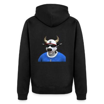 Nftees Bulls - Veste à capuche bio Premium Unisexe - noir - Dos - Nico (187cm)