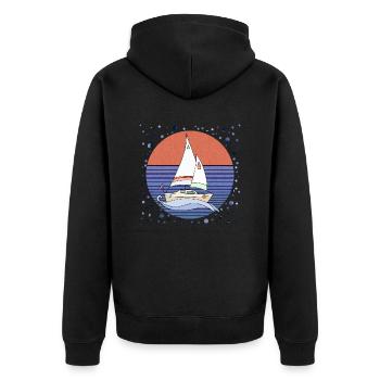 Segelboote - Unisex Premium Bio Zip Hoodie - Schwarz - Hinten - Nico (187cm)