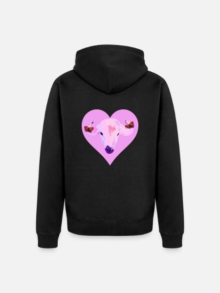 ein Herz für Lämmer - Unisex Premium Bio Zip Hoodie - Schwarz
