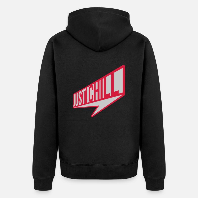 Just Chill Text Logo - Veste à capuche bio Premium Unisexe - noir