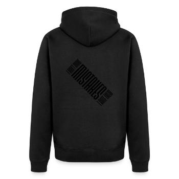Date Mistakes Quote Logo - Unisex Premium Organic Zip Hoodie - black - Back - Nico (187cm)