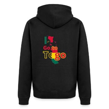 Yes i go Togo=Yes i got to go! - Veste à capuche bio Premium Unisexe - noir - Dos - Nico (187cm)