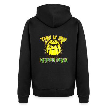 Visage en colère visage en colère chien suédois suédois en colère - Veste à capuche bio Premium Unisexe - noir - Dos - Nico (187cm)