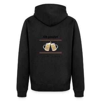 Oh poulet tu prends un canon - Veste à capuche bio Premium Unisexe - noir - Dos - Nico (187cm)