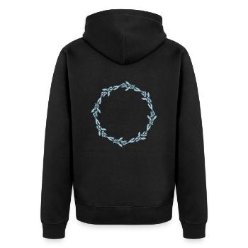 Schwimmende Koi Fische Nishikigoi - Unisex Premium Bio Zip Hoodie - Schwarz - Hinten - Nico (187cm)
