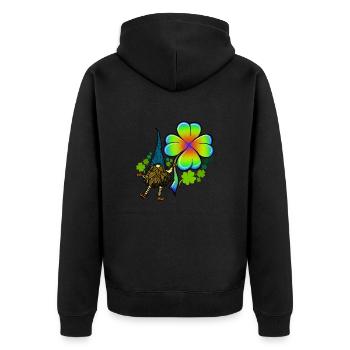 Gnome Tie Dye Trèfle Trèfle Saint-Patrick - Veste à capuche bio Premium Unisexe - noir - Dos - Nico (187cm)
